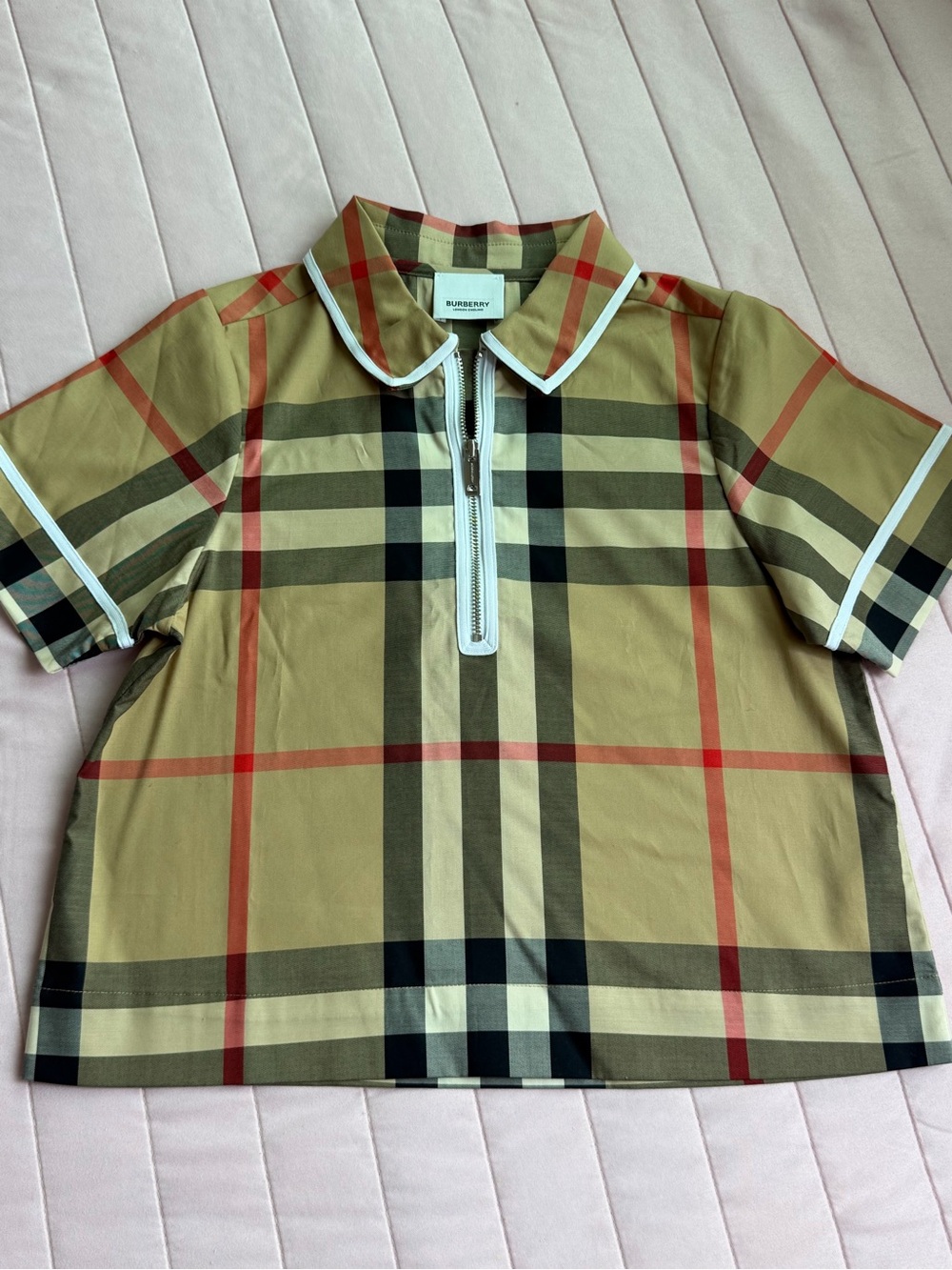 Burberry Kids girls crop Polo Shirt 8 years